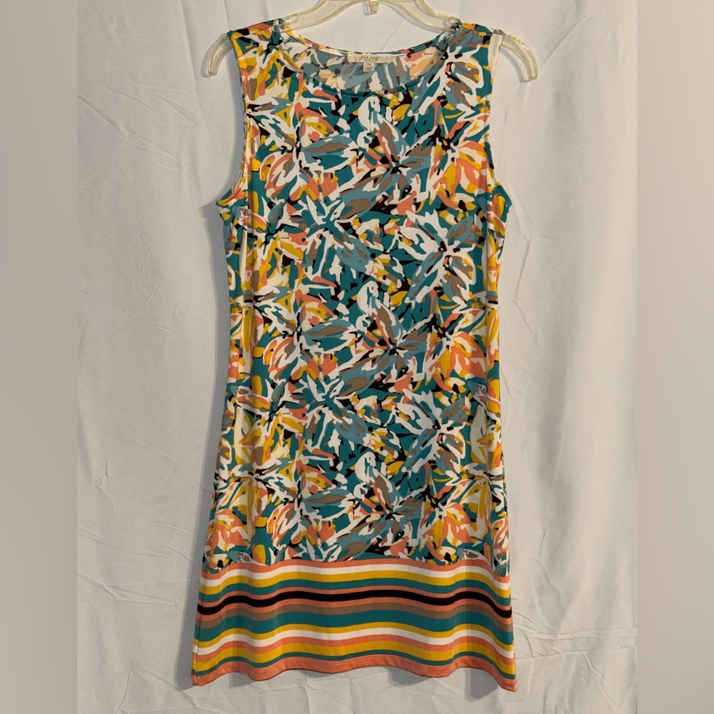 Haani Sleeveless Multicolored Abstract Print Dress Size PM
